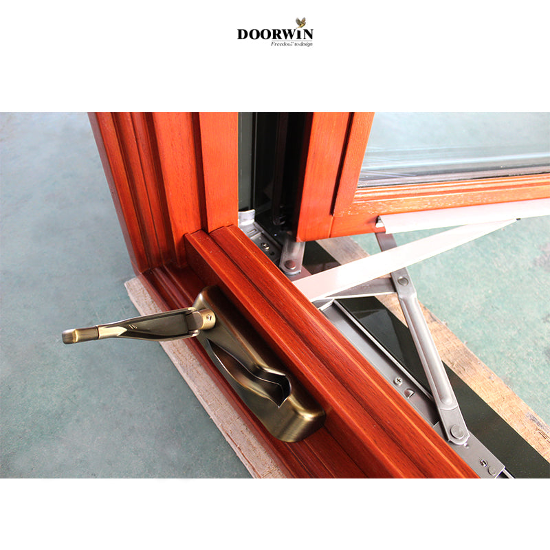 Doorwin 2021Latest window grill design aluminium wood frame fixed panel window