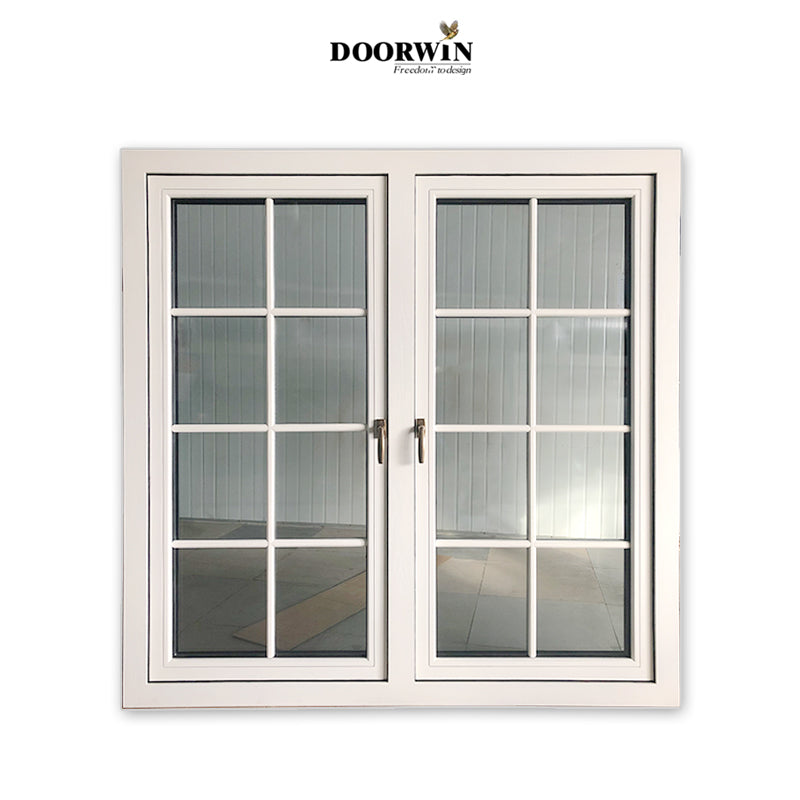 Doorwin 2021China Manufactory grill design french windows exterior wood door with glass window grills
