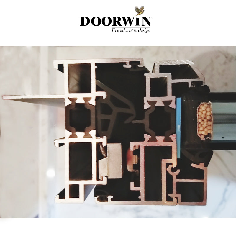 Doorwin 2021Latest Design Two Way Open Long slim aluminum profile Tilt And Turn Casement Glass sample window