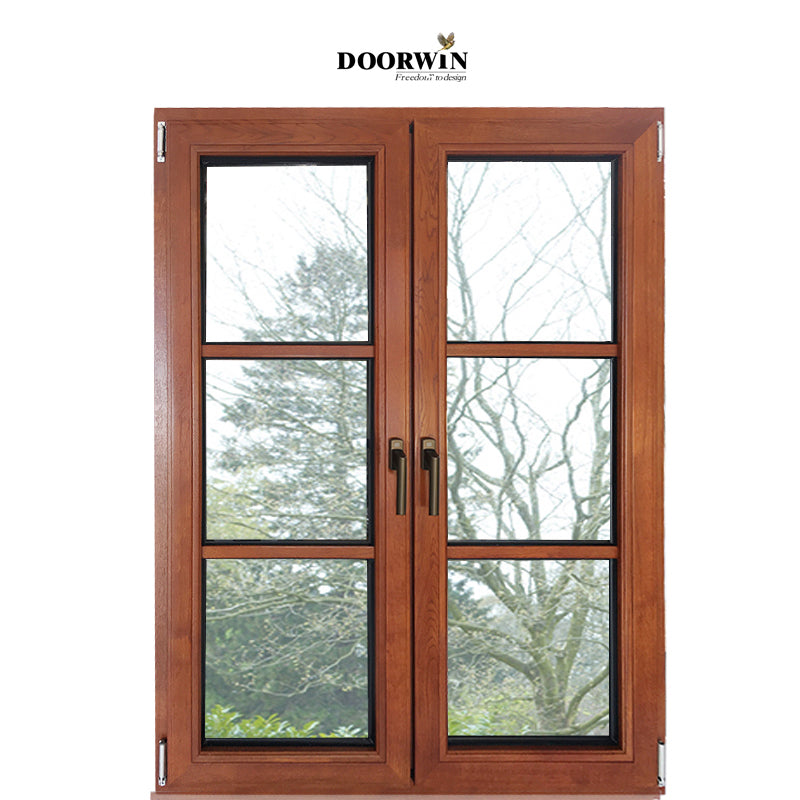 Doorwin 2021Factory Directly Supply french casement window florida wood and door european style glass replacement windows