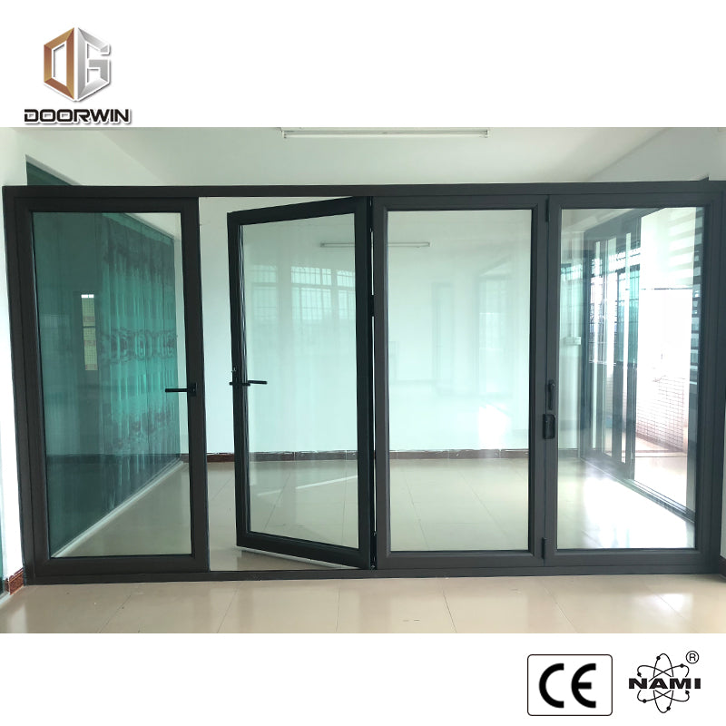 Doorwin 2021Hot selling thermal break Aluminum frameless interior sliding Low price folding glass garage doors cost canada