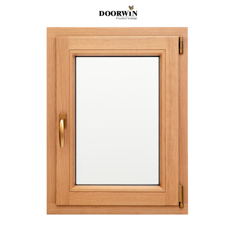 Doorwin 2021Latest Design Aluminum Wood Two Way Open Tilt Turn Double Glazed Casement Window