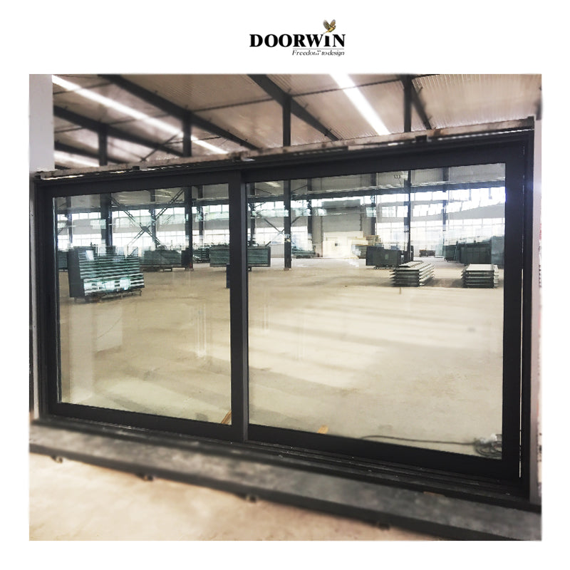 Doorwin 2021Factory Supply Windproof Waterproof New Construction Aluminium Double Glass Sliding Door Exterior Walls Designs Doors For Sale