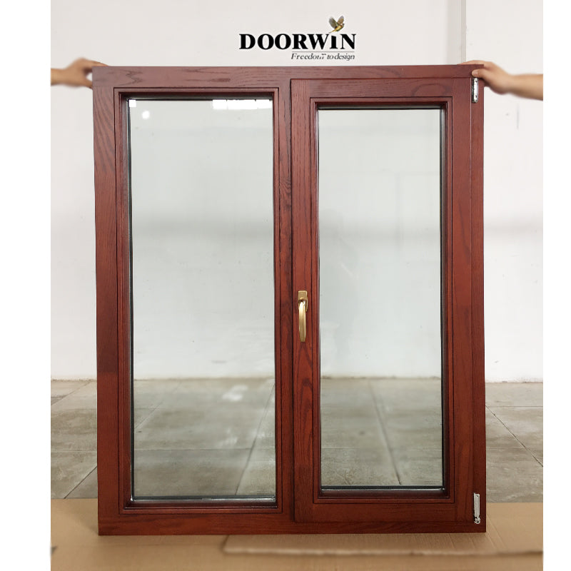 Doorwin 2021NFRC,AAMA american certificate tempered triple glass Aluminum cald wood tilt turn windows