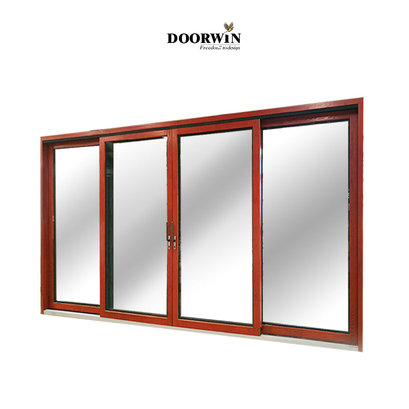 Doorwin 202110 years warranty Doorwin wood and Aluminium clading modern design thermal break good visual effects sliding door