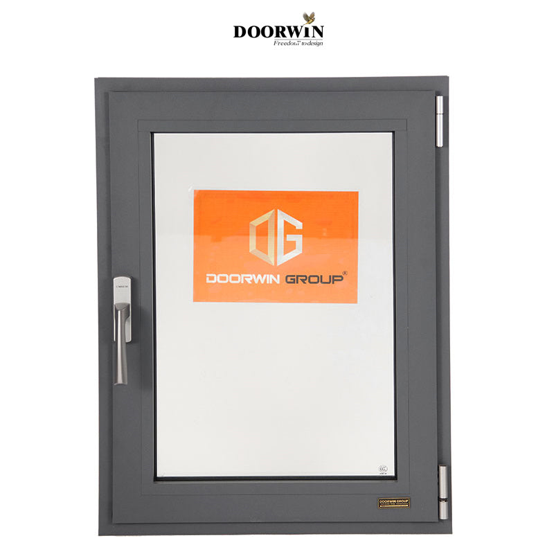 Doorwin 202110 YEARS Warranty small bathroom thermal break aluminum tempered glass fill with Argon tilt turn windows