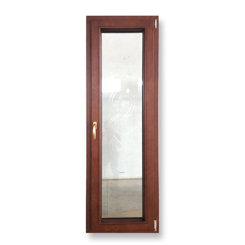 DOORWIN 2021High quality stained glass window oak wooden frame half round window