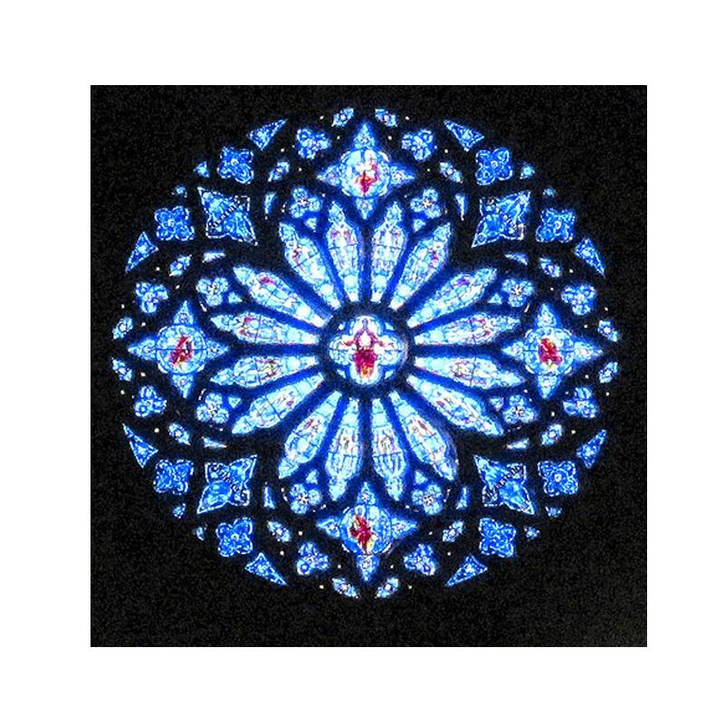 DOORWIN 2021Large stained glass window film round cathedral frameby Doorwin