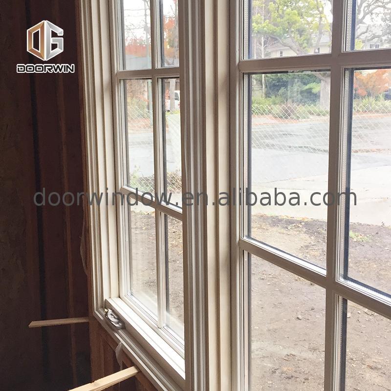 DOORWIN 2021Las Angels oak wood timber low-e glass crank casement window with grille inserts by Doorwin
