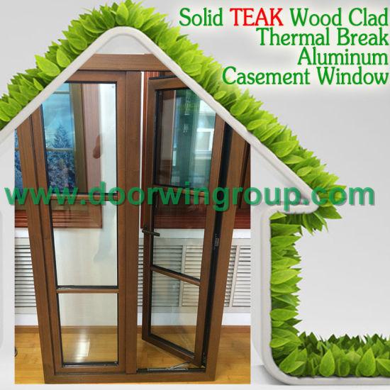 DOORWIN 2021Latest Design Aluminum Wood Window, Wood Aluminum Tilt/Awning/Hopper Window with Full Divided Light Grille - China Window, Aluminum Window