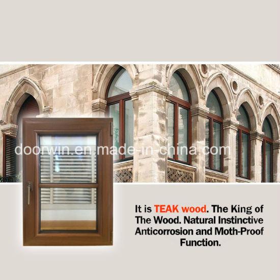 DOORWIN 2021Latest Design Wood Window, Teak Wood Clad Thermal Break Aluminum Casement Window - China Window, Teak Wood