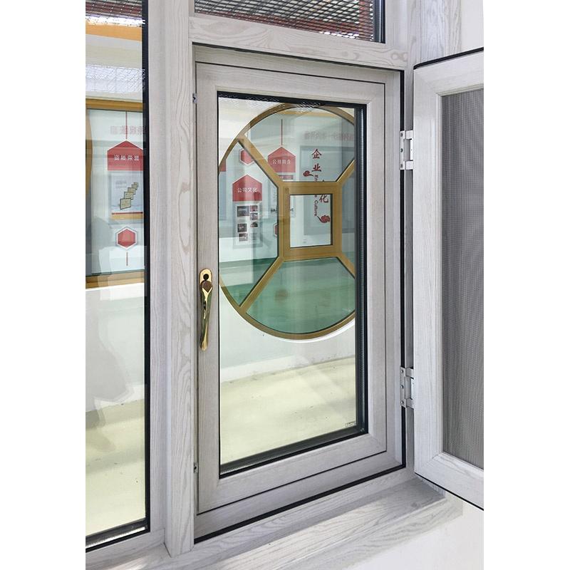 DOORWIN 2021Los Angeles inexpensive white aseismatic outswing window with wood grain color finishing windows with safety glass