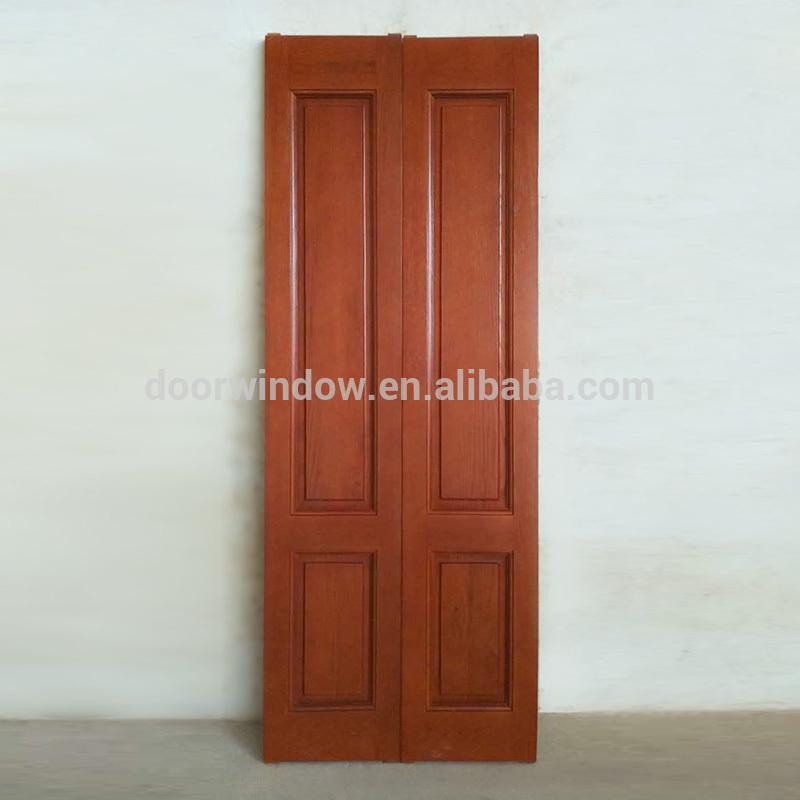 DOORWIN 2021Luxury interior wood door solid hardwood finger joint wood board with oak veneers red color folding storm door for apartment by Doorwin