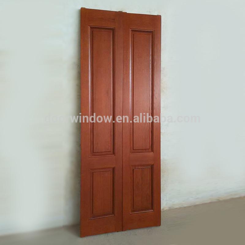 DOORWIN 2021Luxury interior wood door solid hardwood finger joint wood board with oak veneers red color folding storm door for apartment by Doorwin