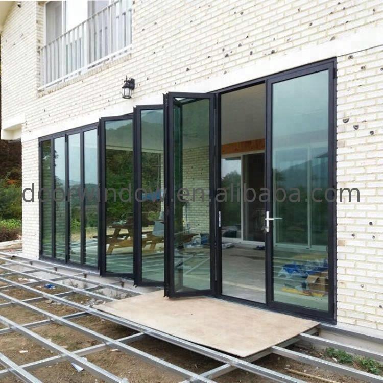 DOORWIN 2021Modern black thermal break aluminum exterior glass folding door bi fold doors by Doorwin on Alibaba