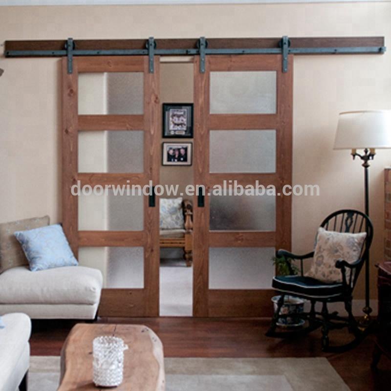 DOORWIN 2021Modern oak wooden double door designs with 4 glass panels office wood door with glassby Doorwin