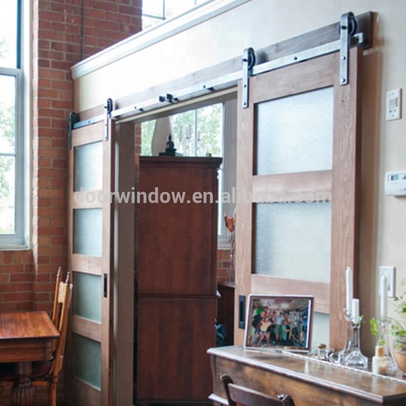 DOORWIN 2021Modern oak wooden double door designs with 4 glass panels office wood door with glassby Doorwin