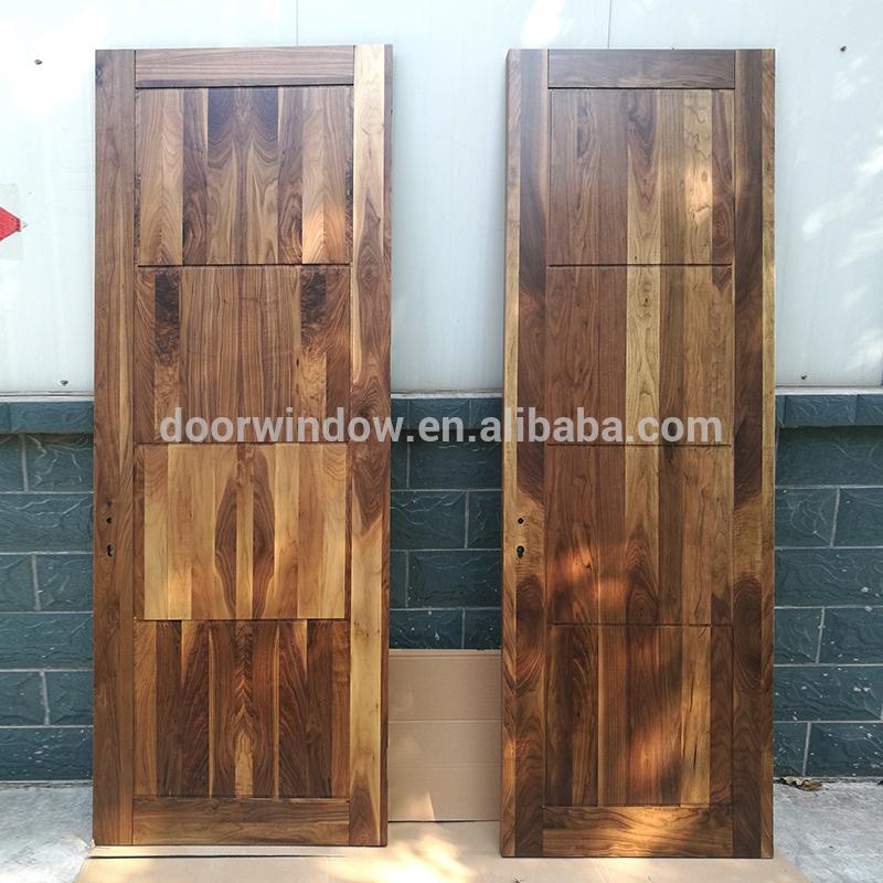 DOORWIN 2021Modern popular best wood door design 4 panels black walnut room door flat solid wood doors by Doorwin