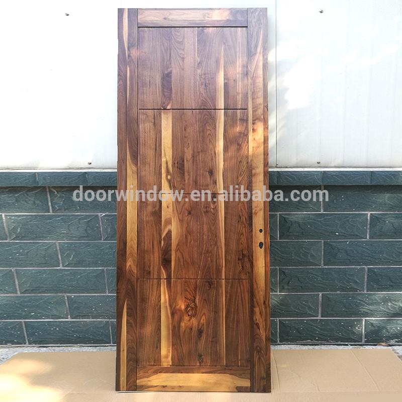 DOORWIN 2021Modern popular best wood door design 4 panels black walnut room door flat solid wood doors by Doorwin