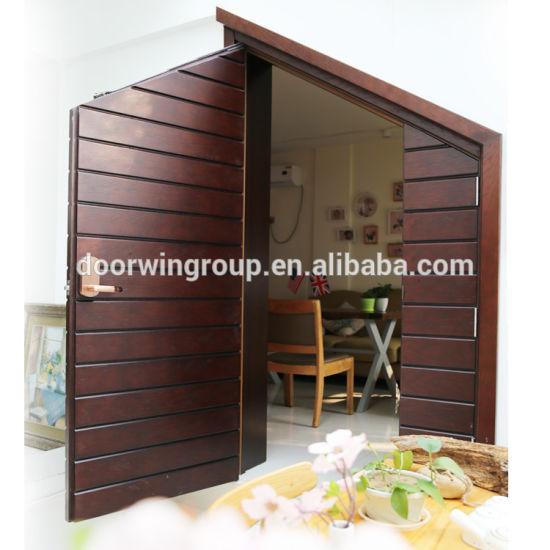 DOORWIN 2021New Product Unequal Leaves Entry Swinging Double Door with Oak Wood - China Entry Door, Double Door