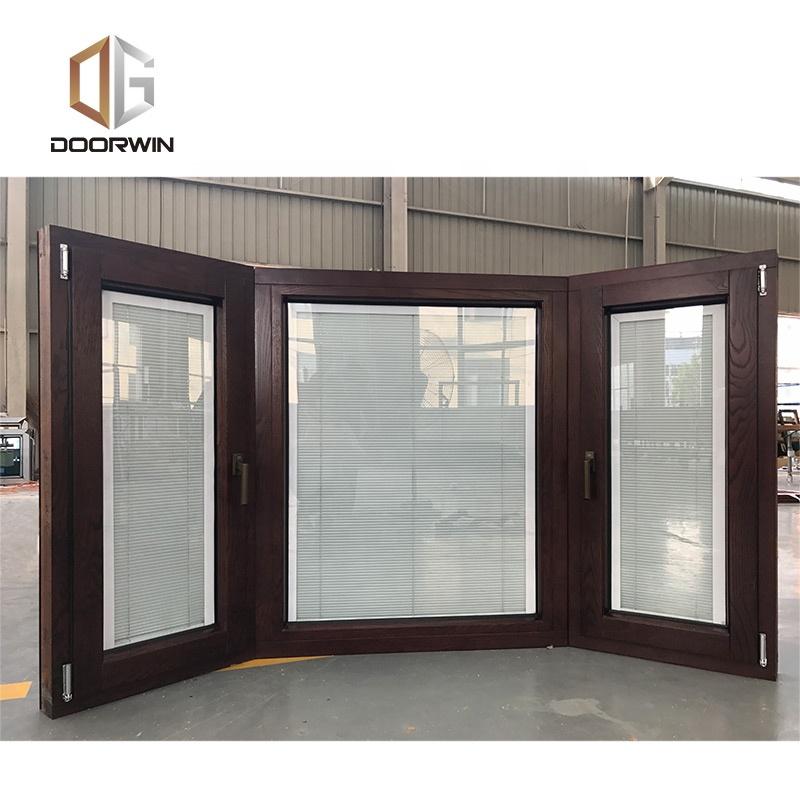 DOORWIN 2021New York OAK timber wood aluminum bay and bow window with internal blinds inside for saleby Doorwin