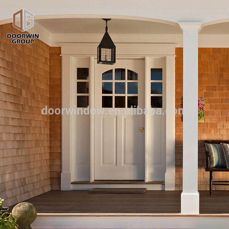 DOORWIN 2021New product ideas 2018 main gate designs solid pine wood craftsman glass swing door with black door handles by Doorwin