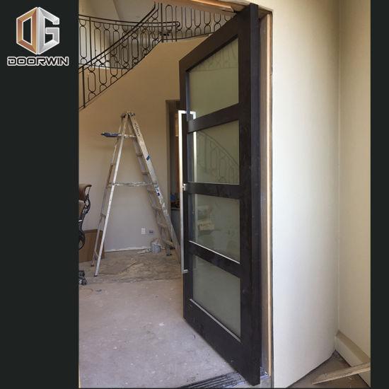 DOORWIN 2021Nice Appearance Door Design Wooden Double Glass Panel Design with Oak Wood Frame - China Double Glass Doors, Door Design