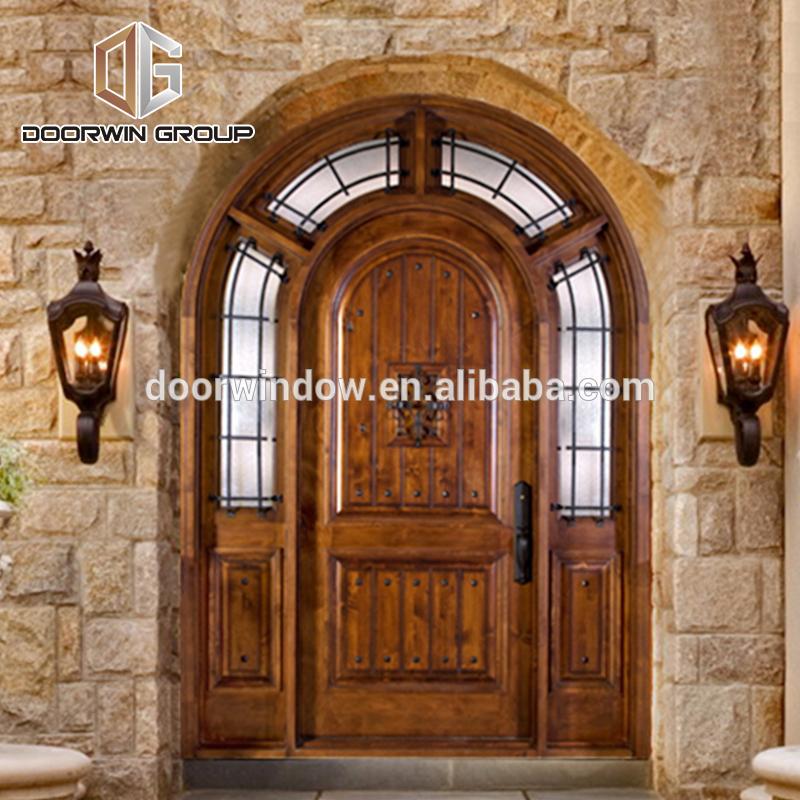 DOORWIN 2021North America popular front french doors round top design with decorative wrought iron clavos by Doorwin