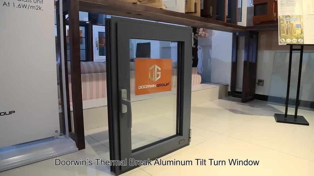 Doorwin 2021Double swing french casement window aluminum tilt and turn windows grey aluminum windows