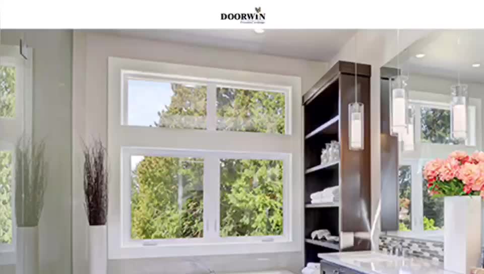 Doorwin 2021New design UPVC/PVC casement windows Crank Open Casement with handle crank opener