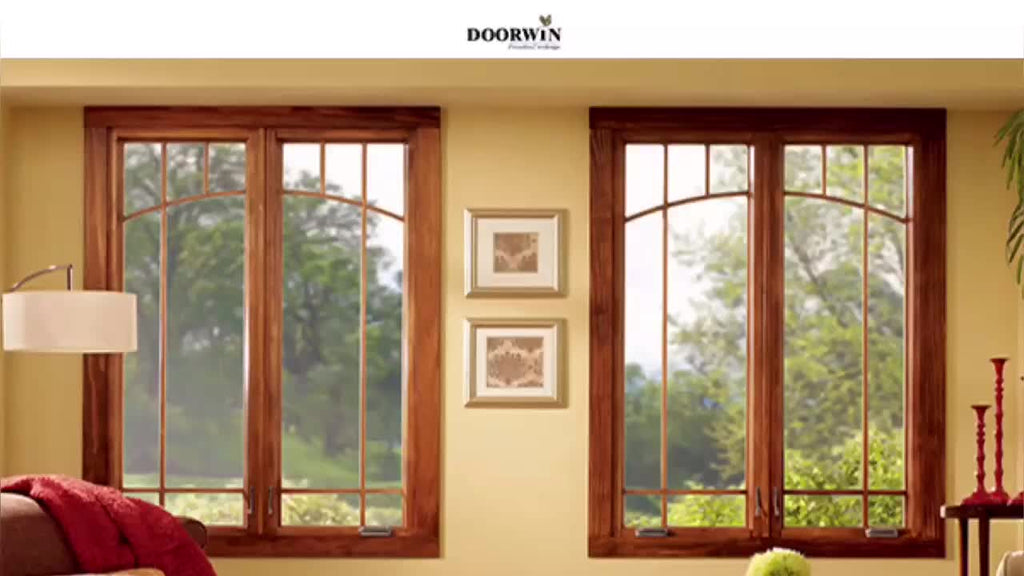 Doorwin 2021NFRC certifIed China Supplier picture round wood aluminium outswing casement double glass windows Outward opening house windows