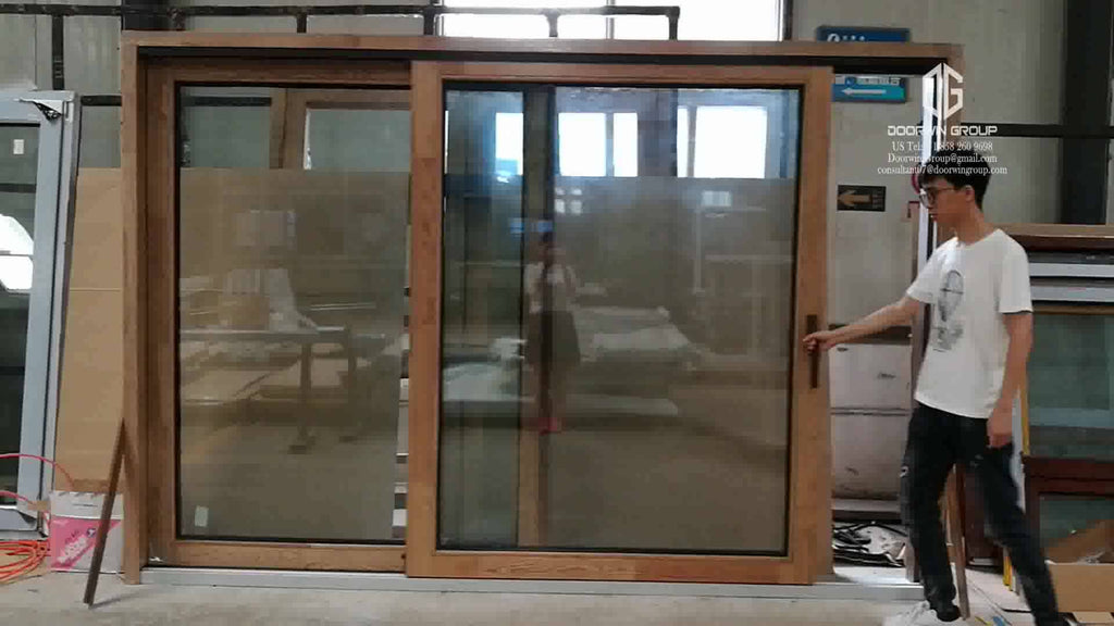 DOORWIN 2021Top quality aluminum composite wood sliding door by Doorwin on Alibaba