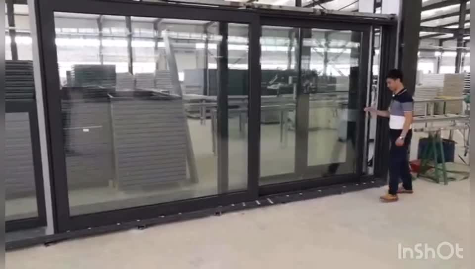 Doorwin 2021Wholesaler Aluminum alloy building material Open Outside double glazed glass Large size French style design sliding doors