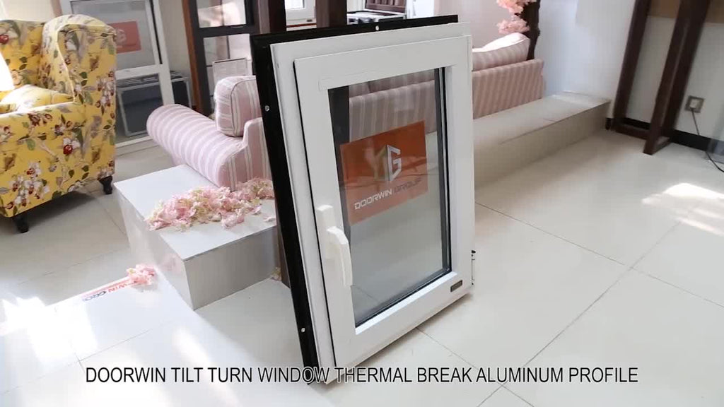 Doorwin 20212020 new design double glazing Powder coated aluminum glass tilt and turn window