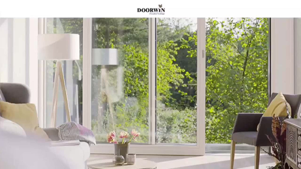 Doorwin 2021Aluminum double tempered glass three panels sliding stacking door