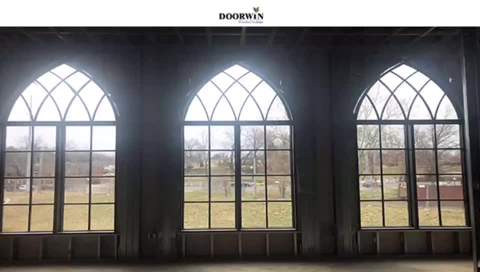 Doorwin 2021Chinese Factory Hot Sale arch shaped windows with American window grill design