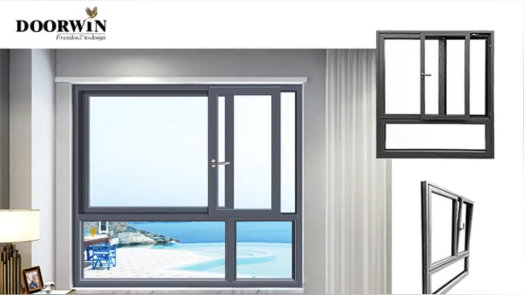 Doorwin 2021Doorwin good quality aluminum profile sliding window horizontal windows glass and door