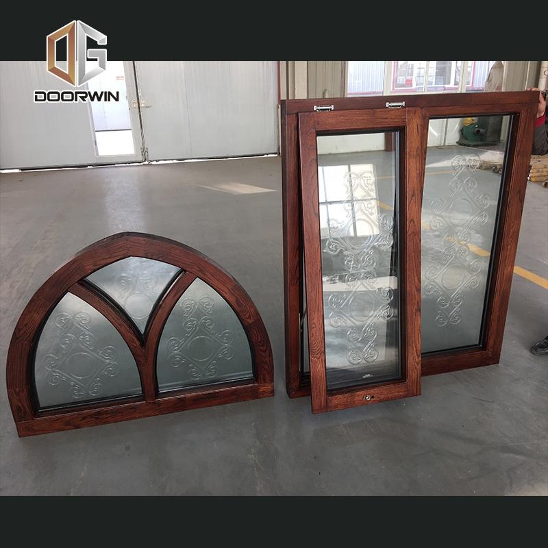 DOORWIN 2021OAK wooden church window timber picture window with carved glass by Doorwin on Alibaba