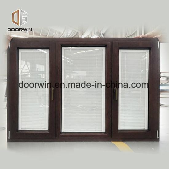 DOORWIN 2021Oak Wood Window 3 Panel with Built in Shutter - China Swing Window with Double Glass, Townhouse Swing Window