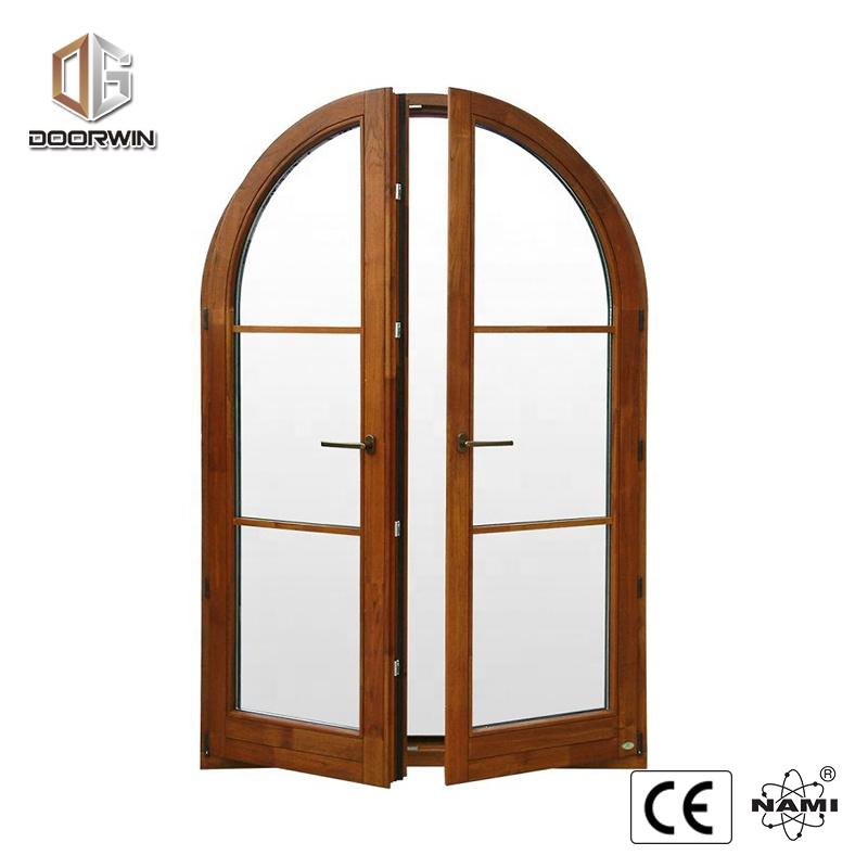 DOORWIN 2021Oak wood specialty shape window with exterior aluminum by Doorwin