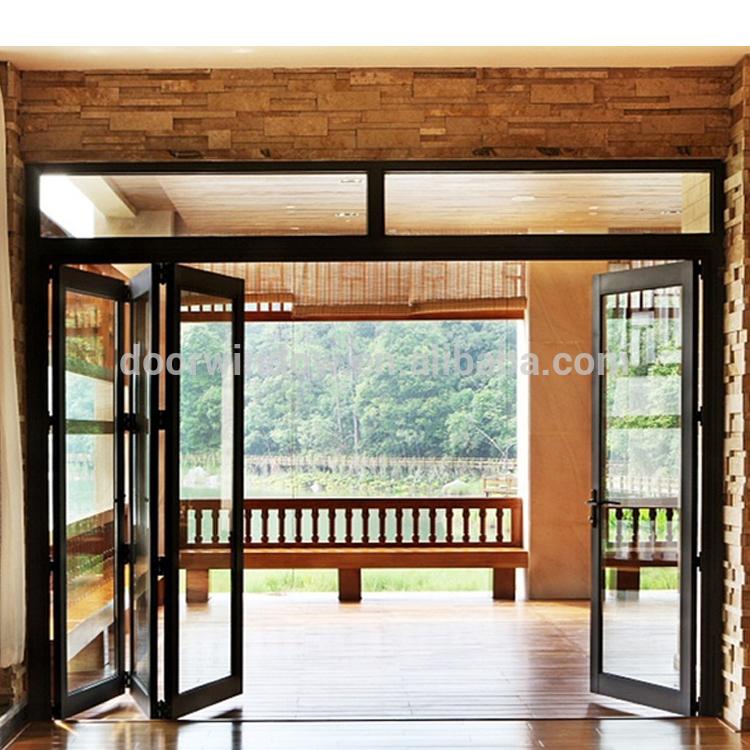 DOORWIN 2021Popular Thermal Break Aluminum Glass Folding and Sliding Patio Door with great vision by Doorwin