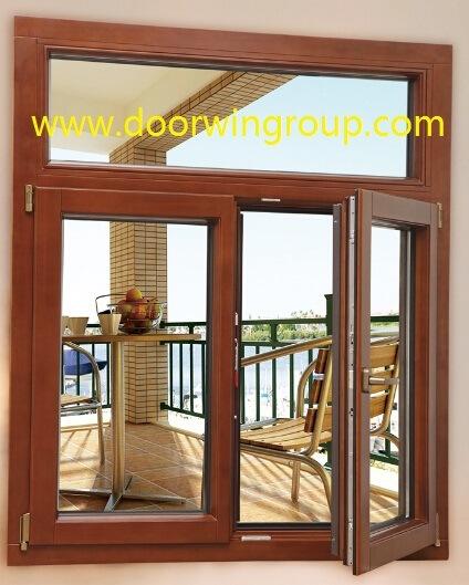 DOORWIN 2021Powder Coated Aluminum Solid Wood Window, Teak Wood Aluminium Window for Villas and High-End Buildings - China Aluminum Window, Solid Wood Window