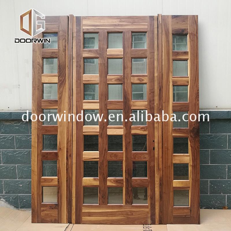 DOORWIN 2021Professional factory full light exterior wood door front designs for houses entry with sidelites