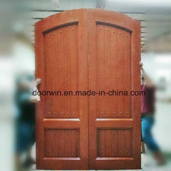 DOORWIN 2021Red Oak Wood Door with Copper Nail - China Arch Main Door Design, Arched French Doors Interior