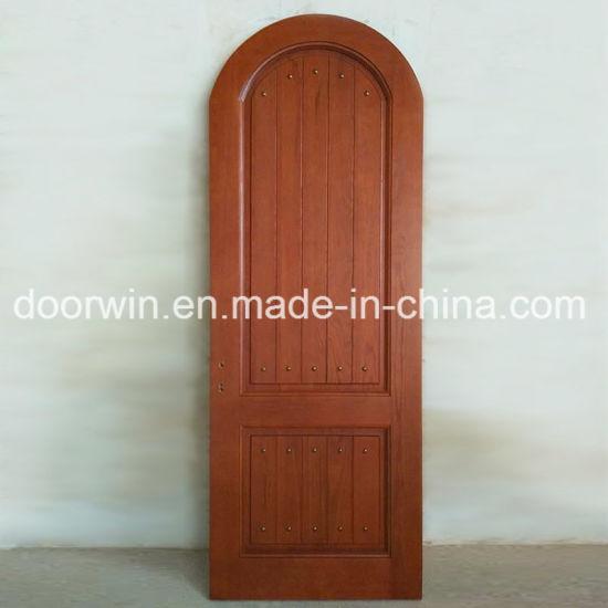 DOORWIN 2021Round Top Design Interior Solid Red Oak Wood Door with Copper Nail - China Round Top Design Door, Interior Door