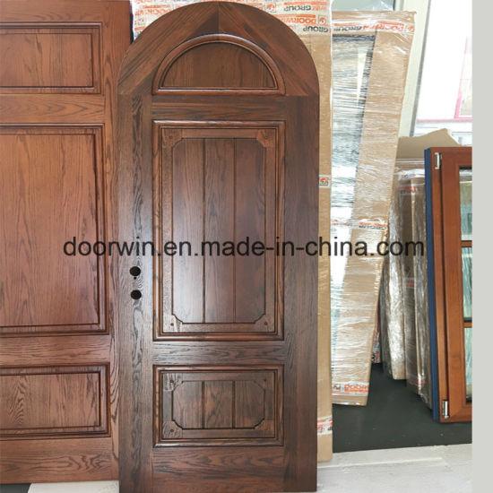 DOORWIN 2021Round Top Design Timber Interior Door, Oak Wook Hinged Door - China Rustic Door, Glass Insert Wood Interior Door