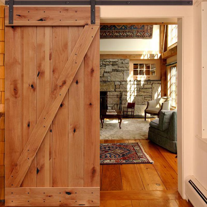 DOORWIN 2021Rustic Z Plank Solid Cherry Wood Storeroom Barn Door by Doorwin