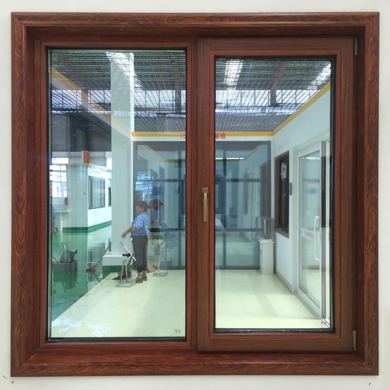 DOORWIN 2021San Francisco cheap thermal break aluminum with wood cladding tilt turn window with high quality nfrc american standard