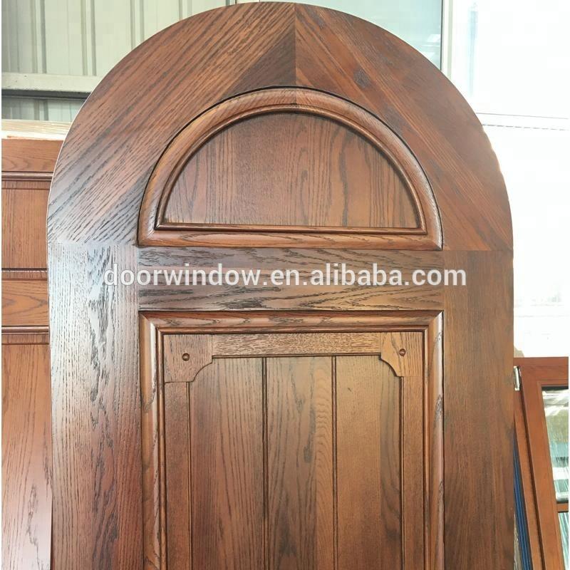 DOORWIN 2021Solid Single Mahogany Wood Interior Wine Cellar Door with Arch Top and Insulated Glassby Doorwin