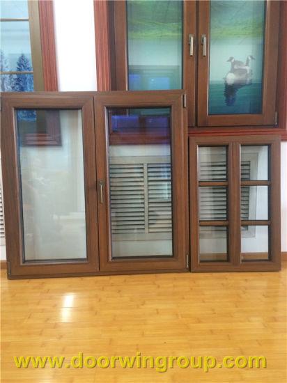 DOORWIN 2021Solid Teak Wood Clad Thermal Break Aluminum Windows for USA Clients